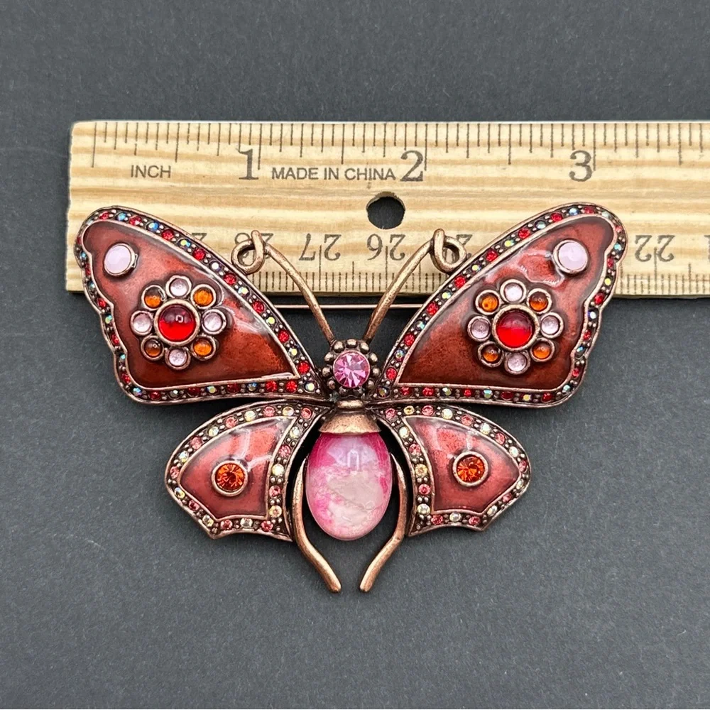 Joan Rivers Rare Large Butterfly‎ Brooch Bejeweled Enameled
